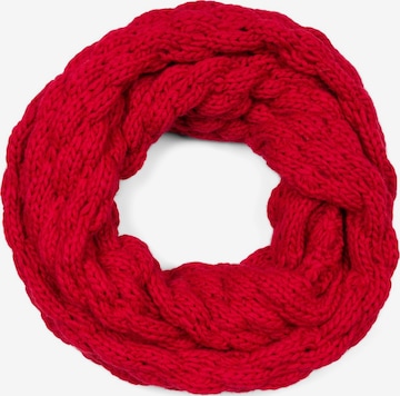styleBREAKER Schlauchschal 'Strick Loop mit Bubblemuster' in Rot: Vorderseite