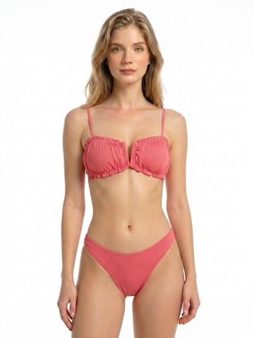 BONVERANO Classic Bikini 'Damen Bikini Set gerippt mit verstellbaren Trägern' in Red: front