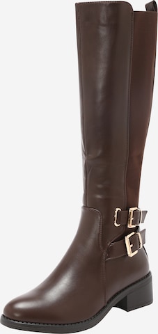 Bottes 'Konnie' Dorothy Perkins en marron : devant