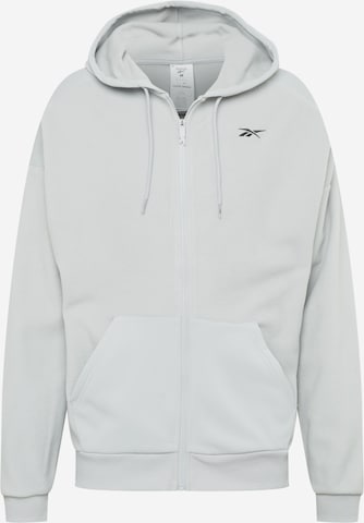 Reebok Sport Athletic Zip-Up Hoodie 'Workout Ready' in Grey: front