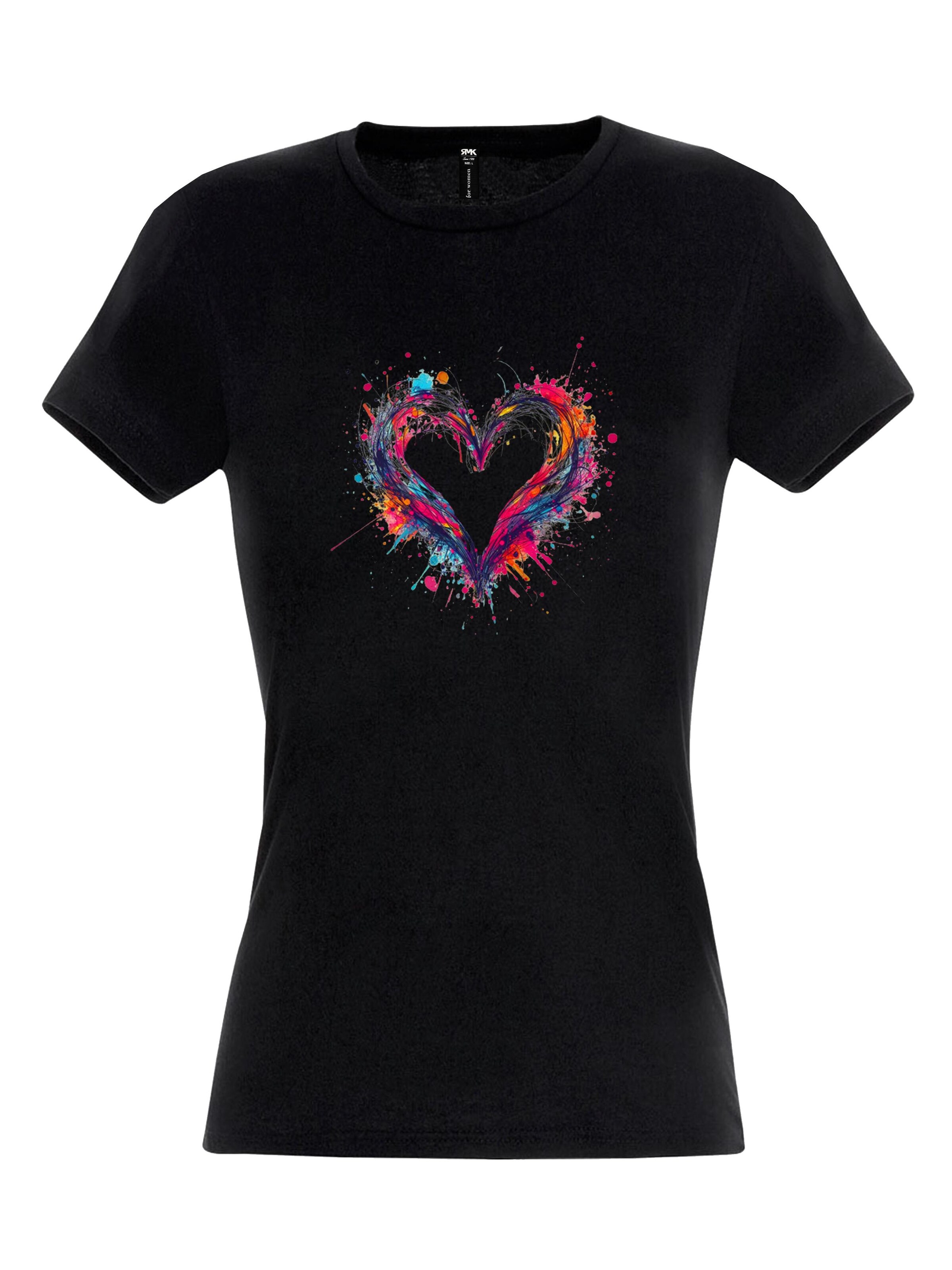 RMK Shirt '“ Heart Rundhals   ”'‌‌ in schwarz, Produktansicht