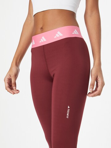 ADIDAS PERFORMANCE Skinny Sportsbukser 'Techfit' i rød