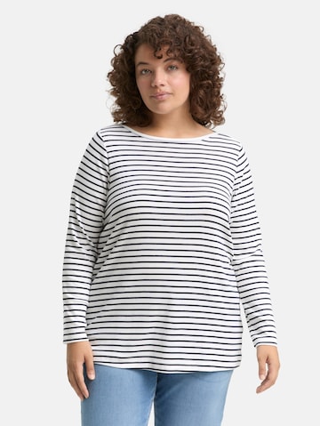 Tom Tailor Women + Shirt in Wit: voorkant
