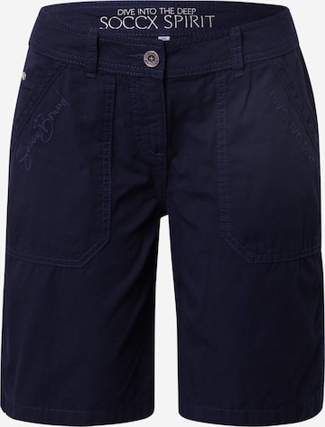 Soccx Loose fit Pants in Blue: front