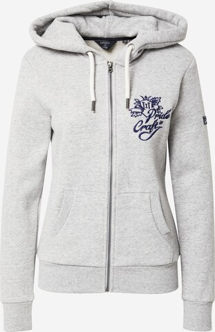 Superdry Zip-Up Hoodie in Grey: front