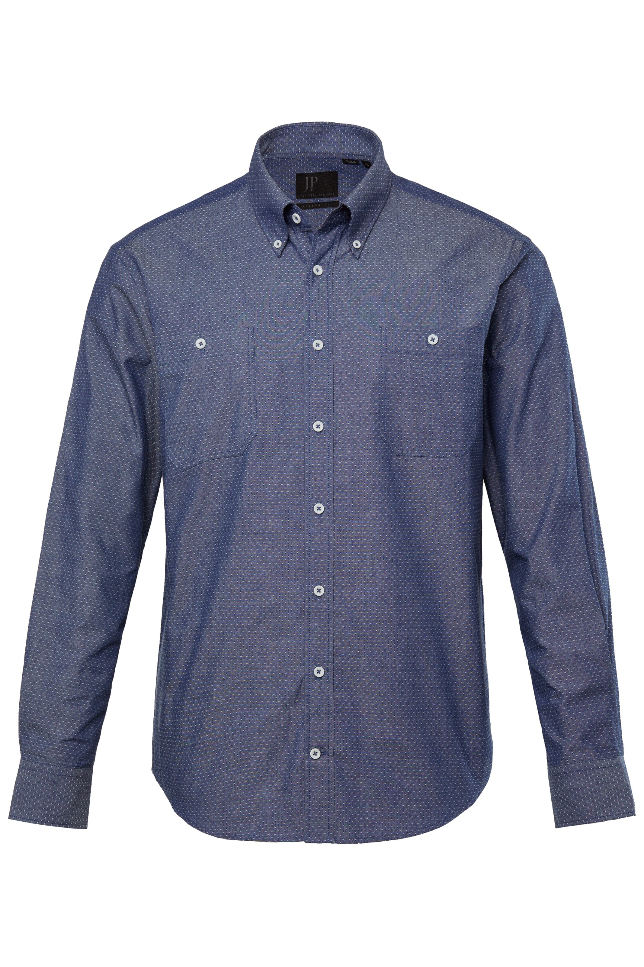 JP1880 Regular fit Overhemd in Blauw: voorkant