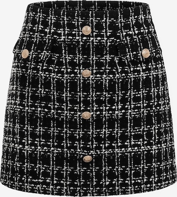 Cupshe - Saia 'Button-Front Mini Skirt' em preto: frente