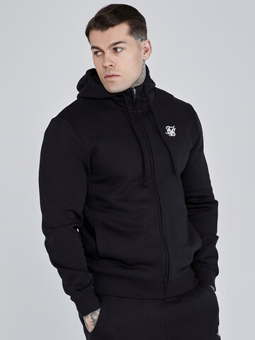 Veste de survêtement 'Essential' SikSilk en noir : devant
