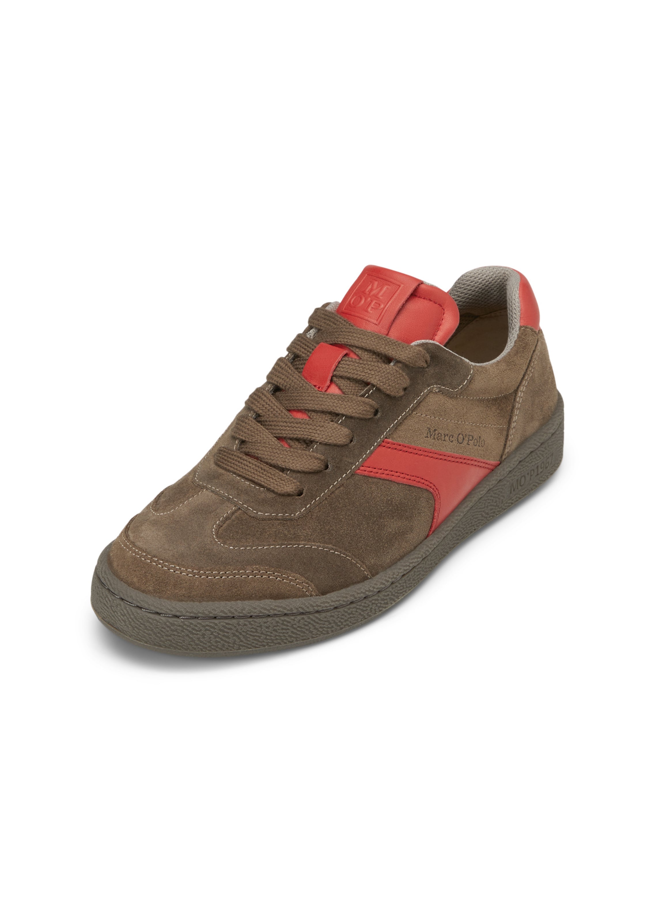 Marc O'Polo Sneakers laag in de kleur Bruin / Rood, Productweergave