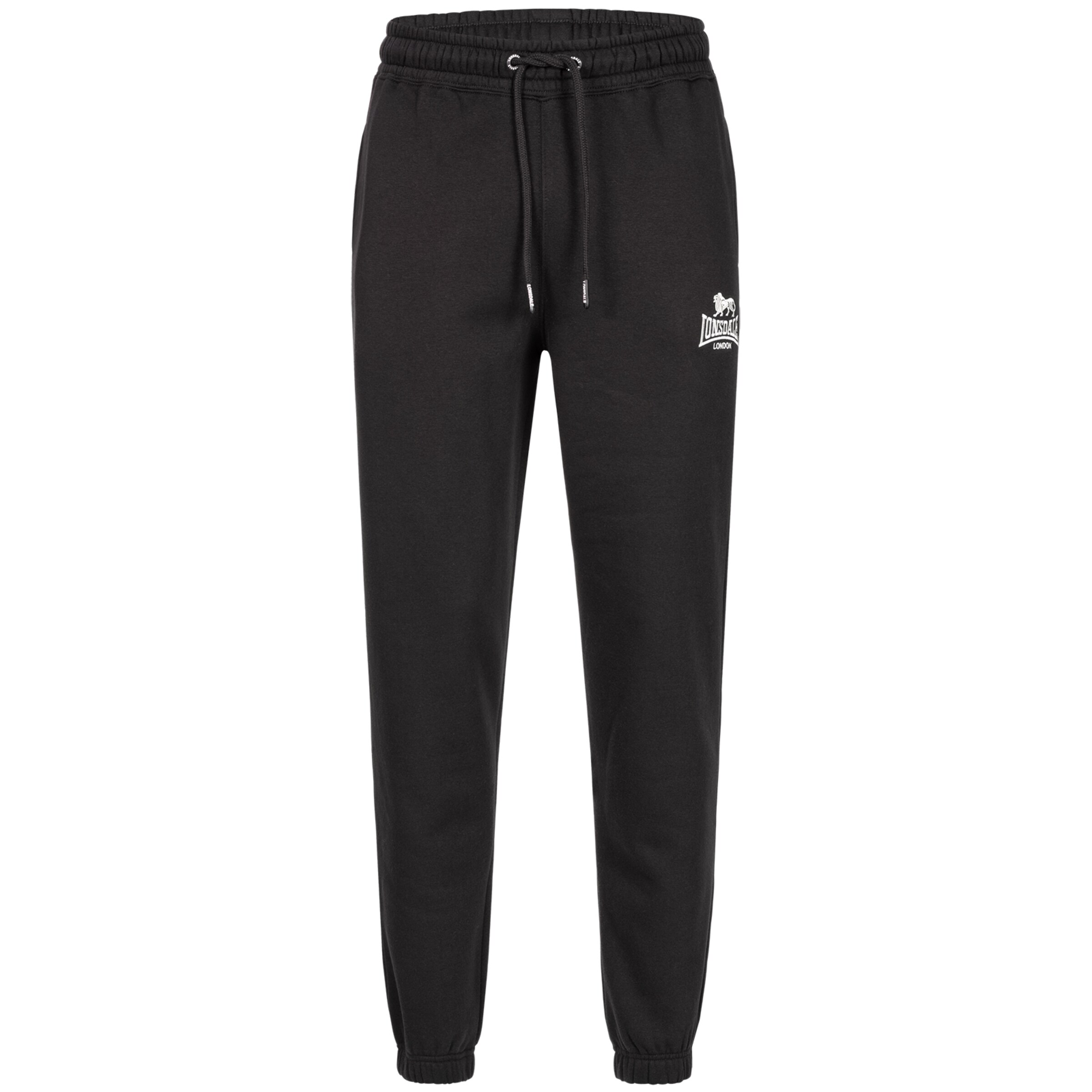 LONSDALE Tapered Trousers 'Saintfield' in Black: front