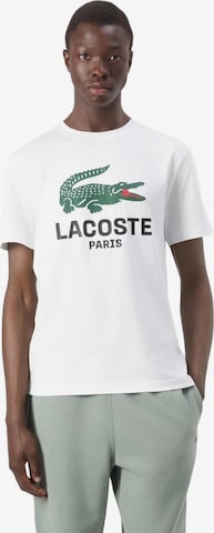T-Shirt 'Camiseta lacoste blanca big chest logo crewneck tee' LACOSTE en blanc : devant