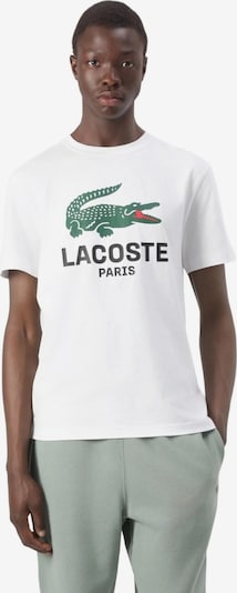 LACOSTE Majica 'Camiseta lacoste blanca big chest logo crewneck tee' veličine S u bijela, Pregled proizvoda
