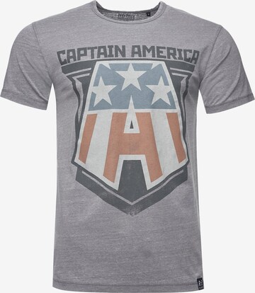 Recovered T-Shirt 'Marvel Captain America' in Grau: predná strana