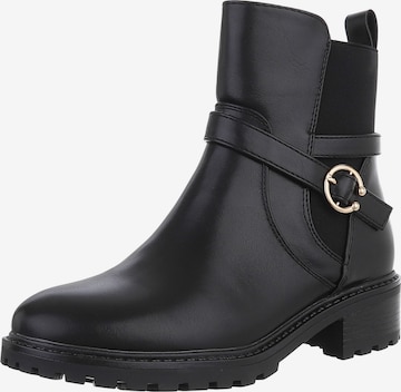 Ital-Design Stiefelette in Schwarz: Vorderseite