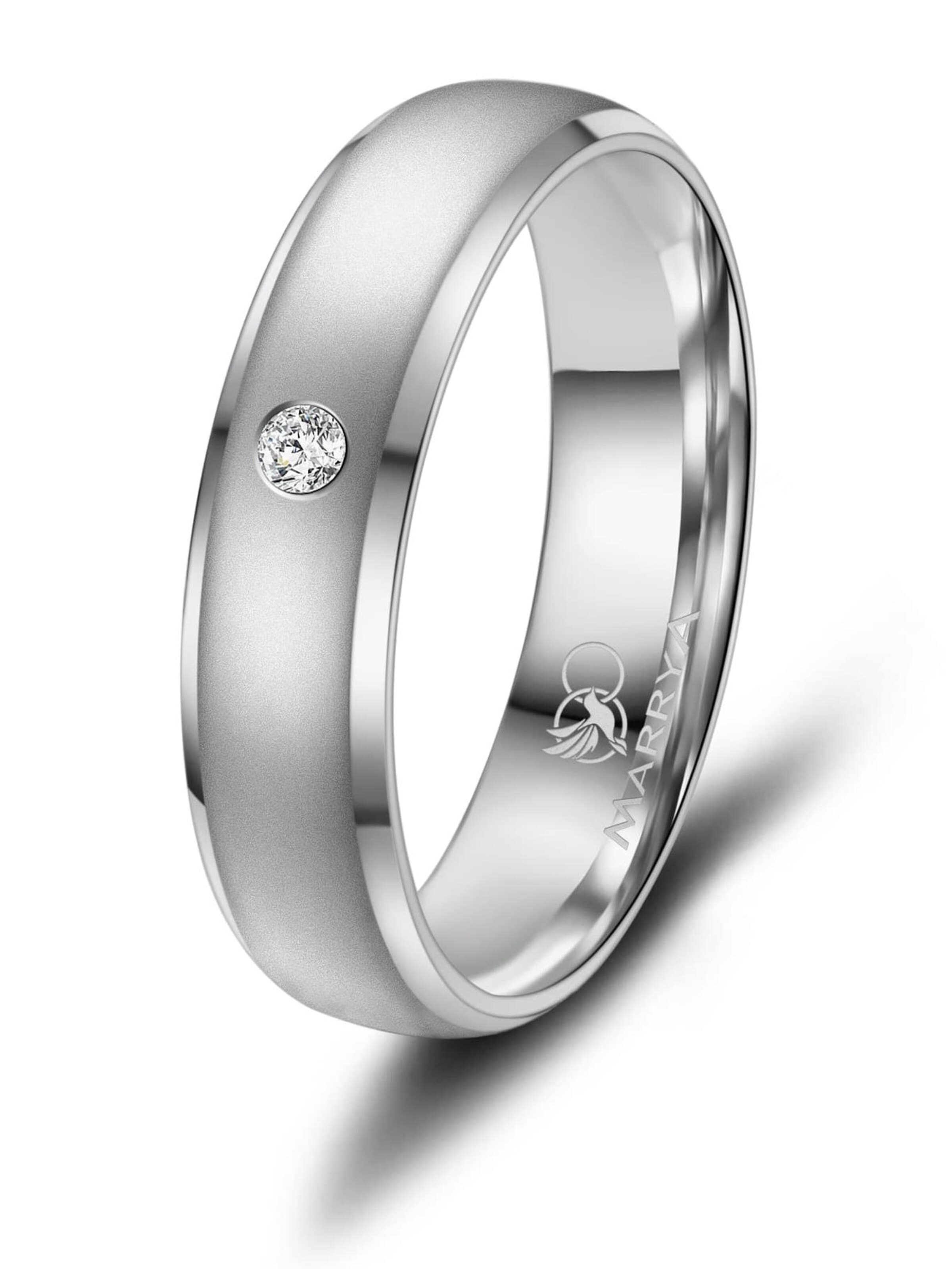 Anello 'MARRYA ES-13 Ehering aus Edelstahl - Silberfarben' di MARRYA in bianco