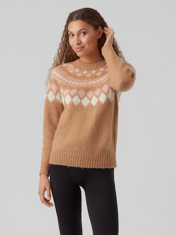 VERO MODA Sweater 'Filippa' in Brown: front