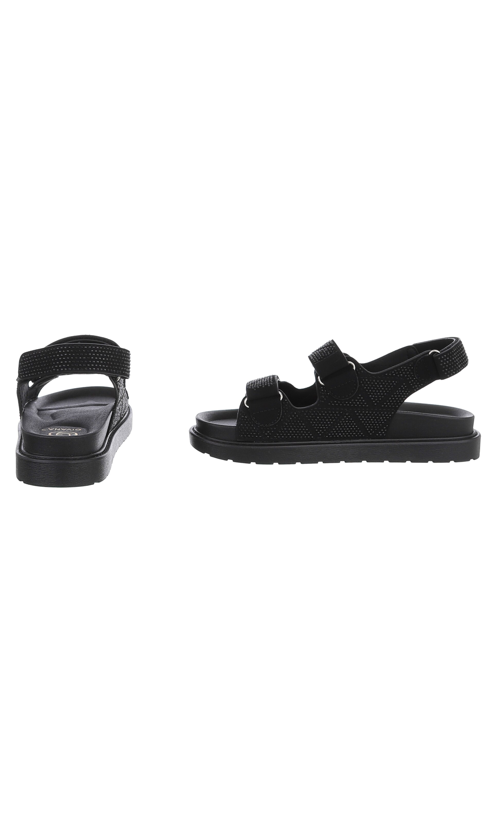 Ital-Design Strap Sandals in Black