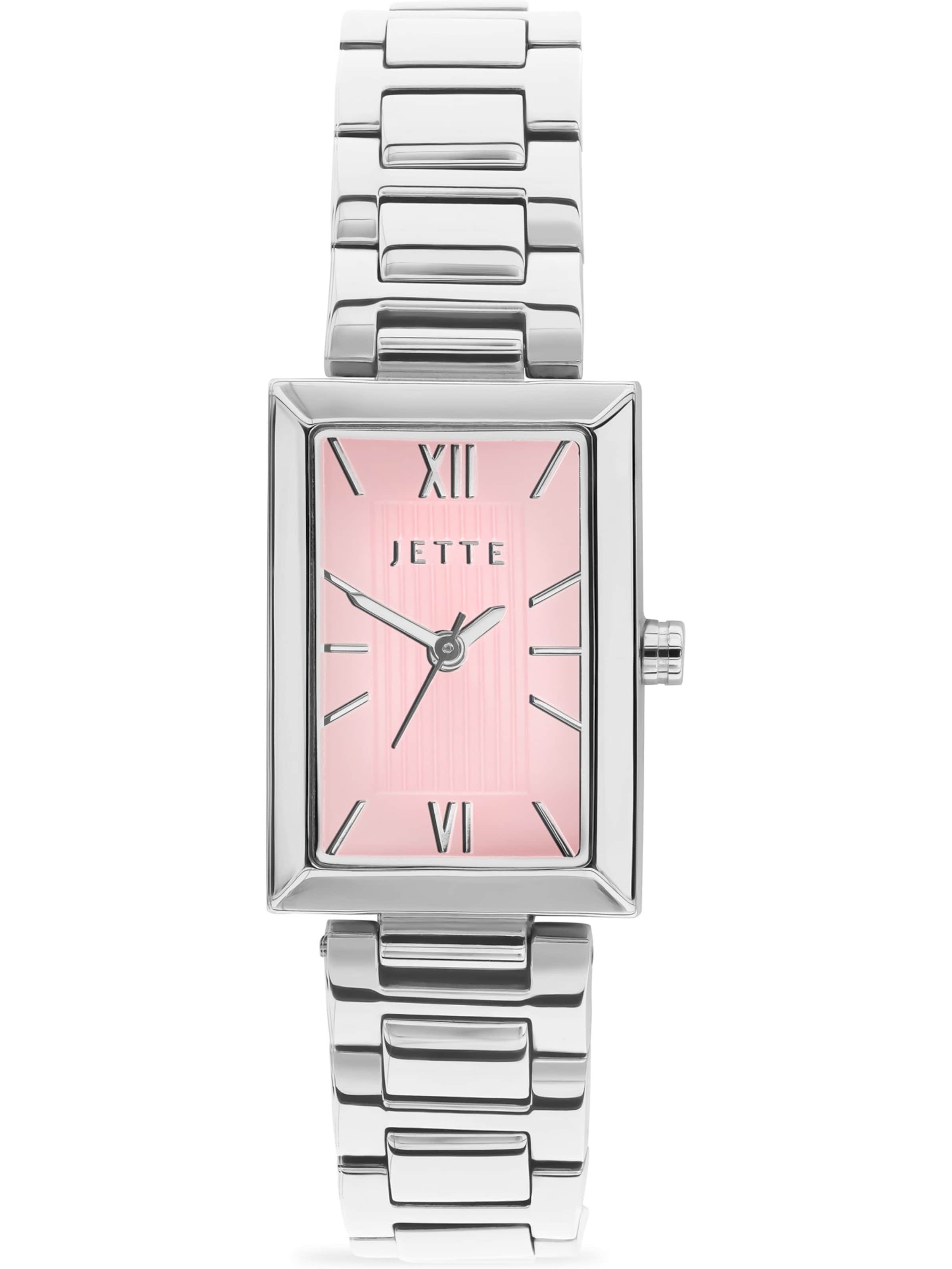 JETTE Analoguhr in Silber: Vorderseite