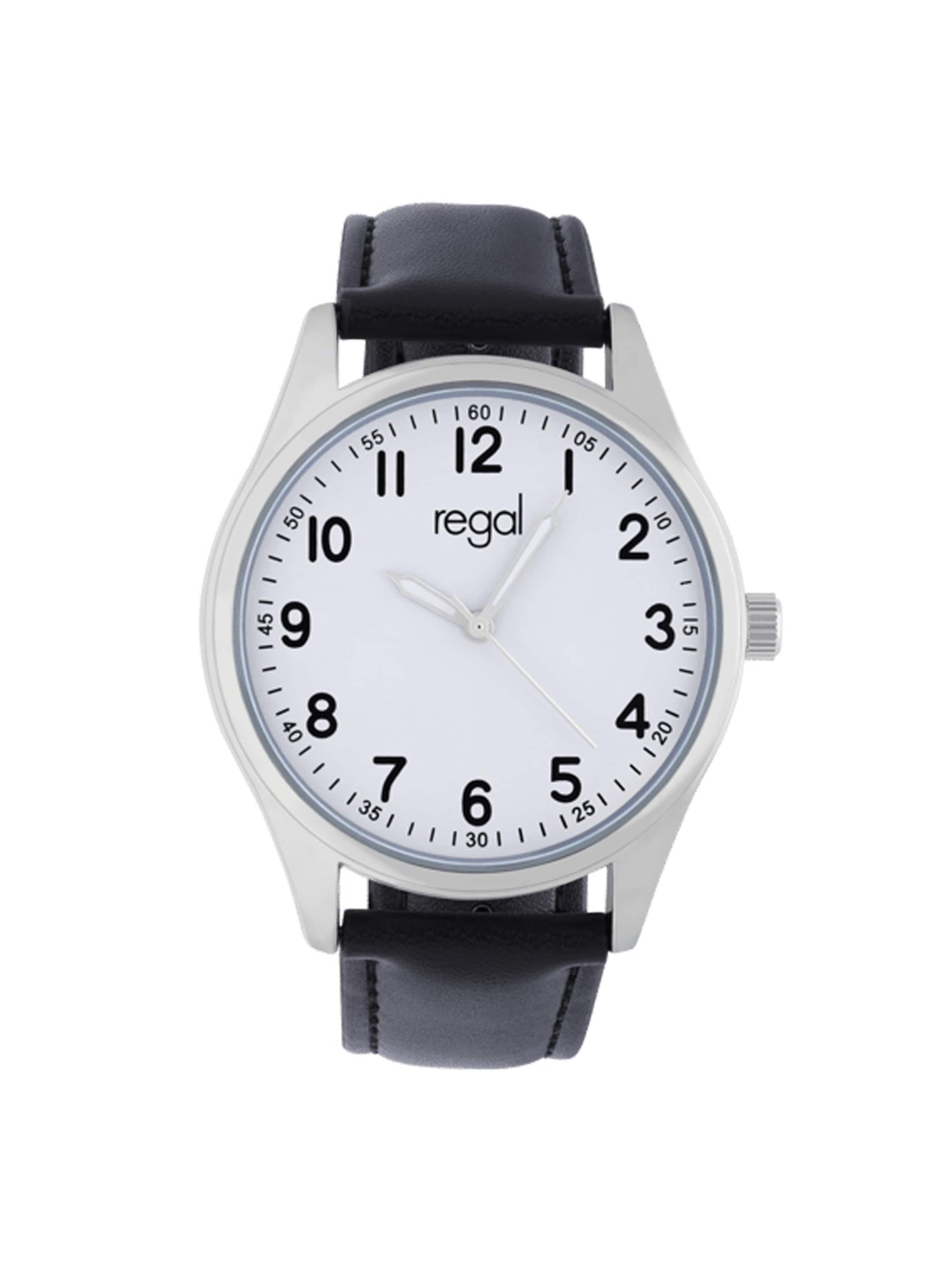 Lucardi Analoog horloge 'Klassisch' in Zwart: voorkant