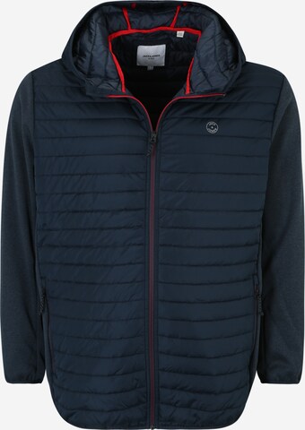 Jack & Jones Plus Tussenjas 'Emulti' in Blauw: voorkant