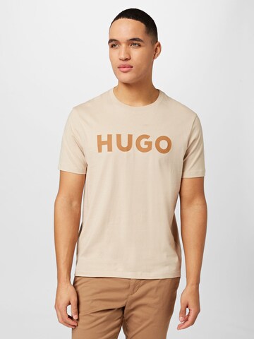 HUGO Red - Camisa 'Dulivio' em bege: frente