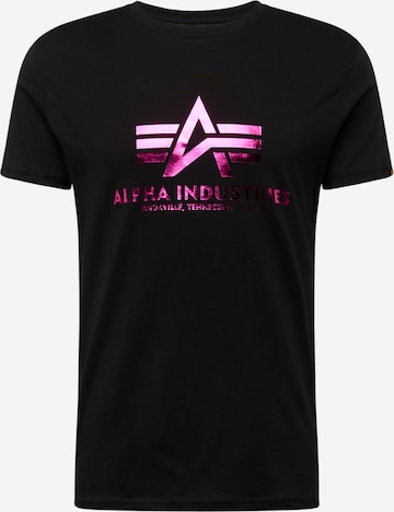 Coupe regular T-Shirt ALPHA INDUSTRIES en noir : devant