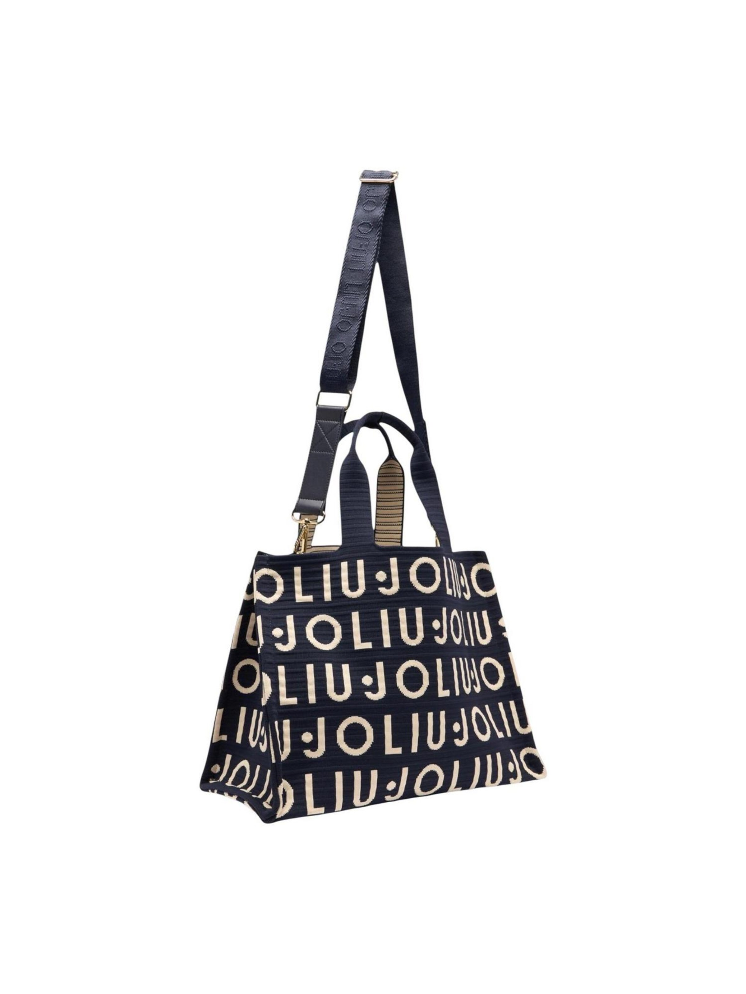 Liu Jo - Bolso de hombro 'L TOTE KNITTED LOGO 2A6026 M0300' en negro