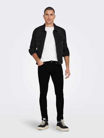 Only & Sons Skinny Jeans 'Warp' i sort