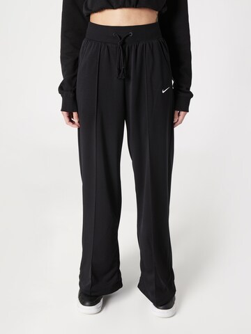 Nike Sportswear Свободный крой Штаны в Черный: спереди