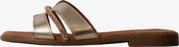 The Divine Factory Pantolette 'Alénoa Leder-Pantoletten' in Gold: Vorderseite
