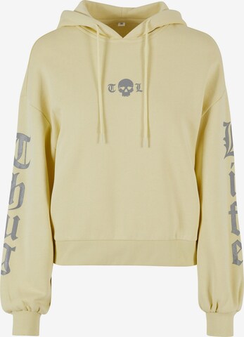 Thug Life Sweatshirt 'Caution' in Yellow: front