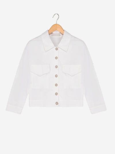WEARABLE STORIES Between-Season Jacket 'Amber' in Ecru, Item view