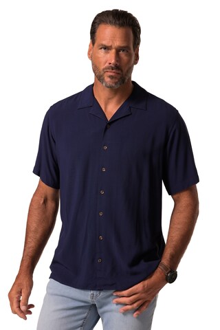 JP1880 Regular fit Overhemd in Blauw: voorkant