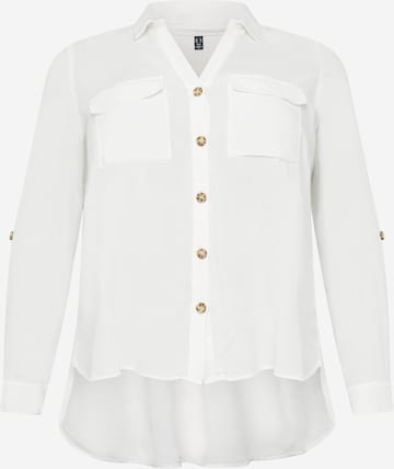 Camicia da donna 'Bumpy' di Vero Moda Curve in bianco: frontale