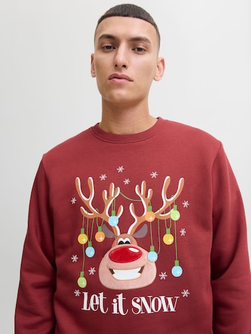JACK & JONES Sweatshirt 'X-Mas' in Red