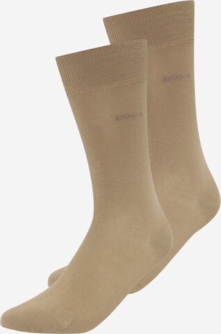 BOSS Socks in Beige: front