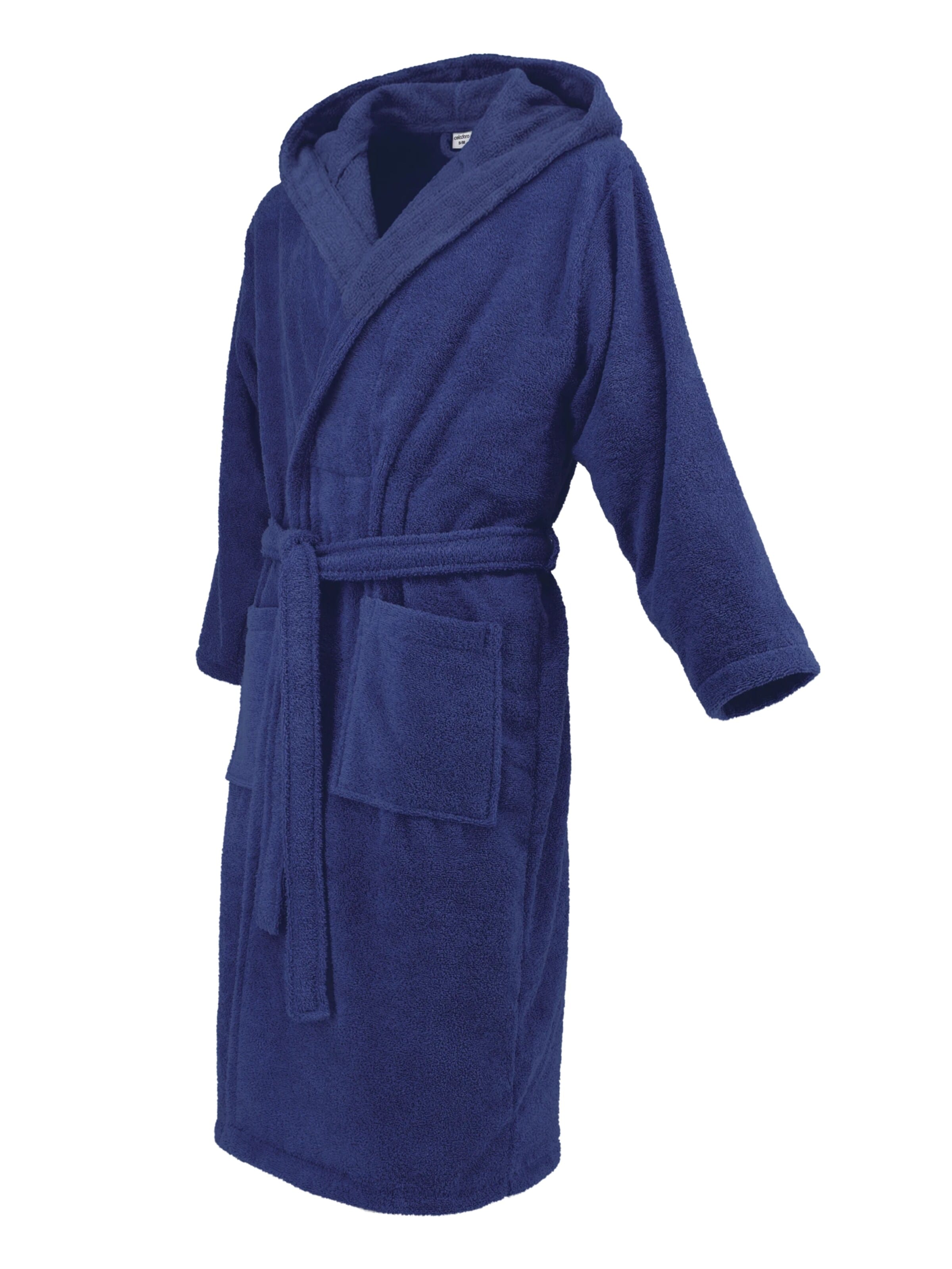 celodoro Long Bathrobe 'Home & Spa Collection' in Blue: front