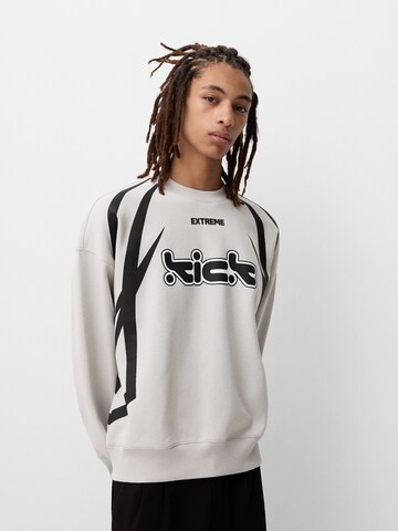 Bershka Sweatshirt in Grey: front