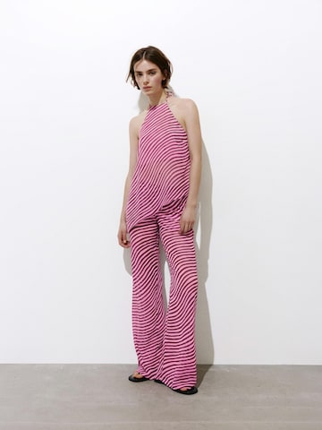 Pull&BearWide Leg/ Široke nogavice Hlače - roza boja