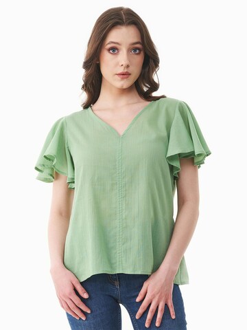 Organication Bluse in Grün: Vorderseite
