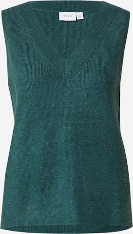 VILA Knitted Vest 'Ril' in Green: front