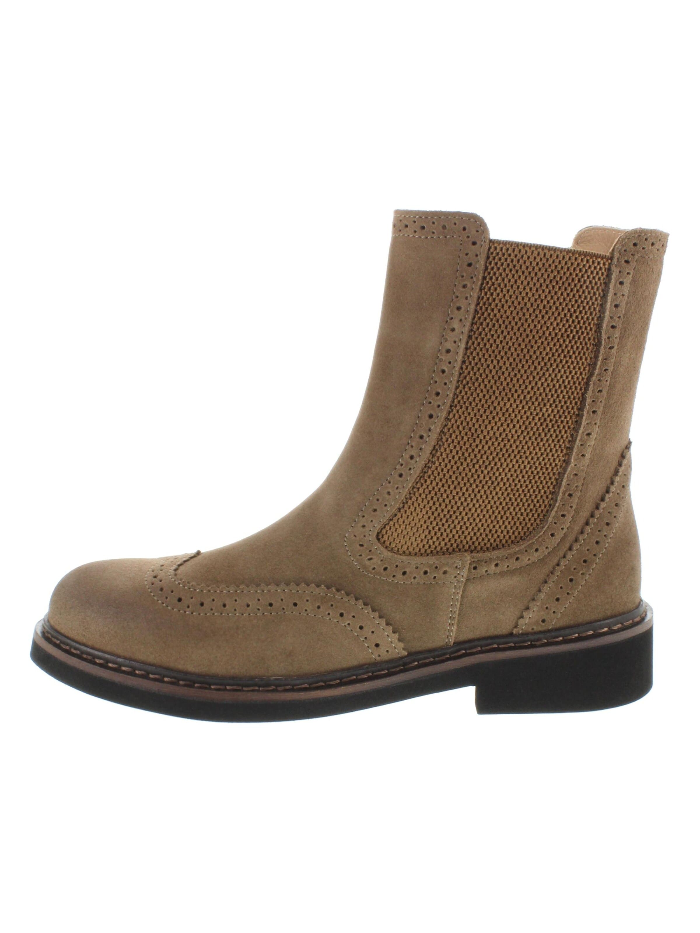 XAVER LUIS Schuhmanufaktur Chelsea Boots 'EMMA' in Brown: front