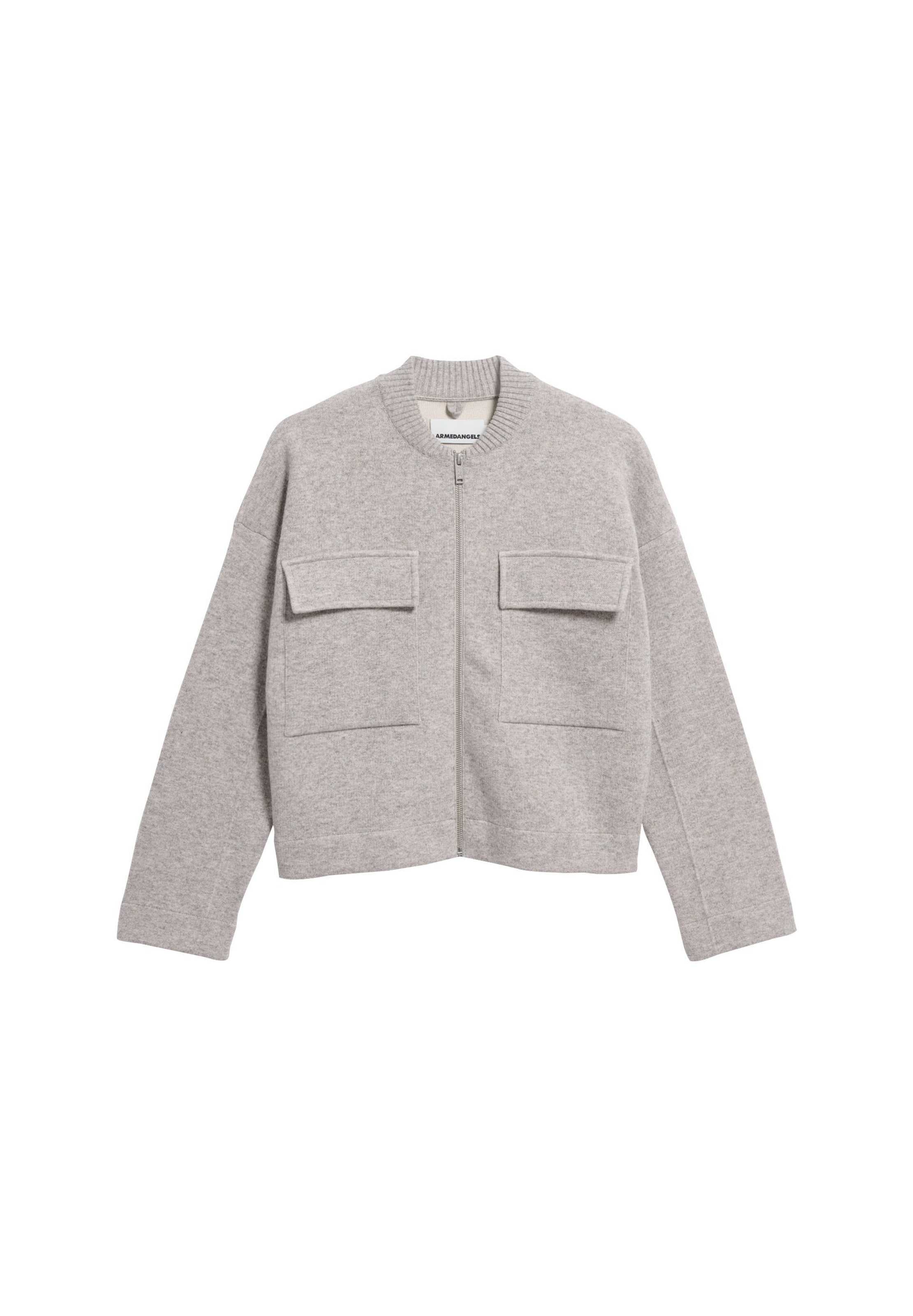 ARMEDANGELS Strickjacke 'BOMBER' in Beige: Vorderseite