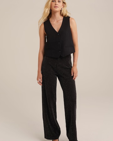 WE Fashion Flared Broek in Zwart