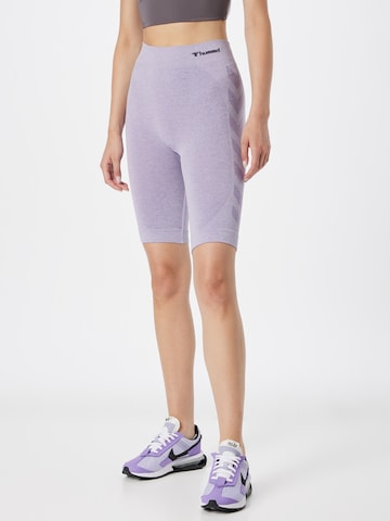 Hummel Skinny Sports trousers in Purple: front