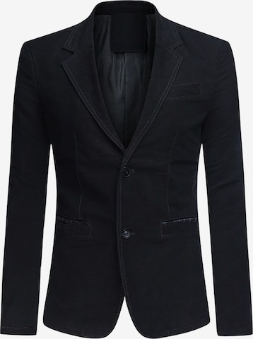 YOUTHUP Slim fit Suit Jacket 'Schnitt' in Black: front