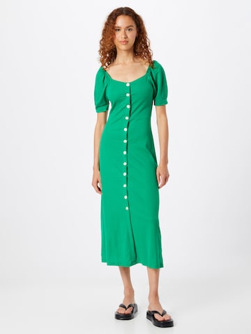 Warehouse - Vestido camisero en verde: frente