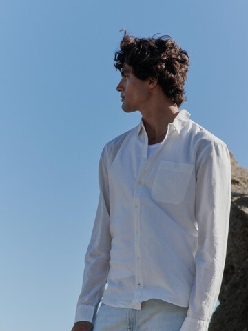 BLEND Regular Fit Leinenhemd ' BHBAY LINEN ' in Weiß