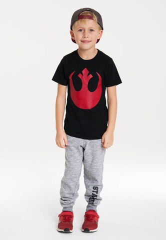 LOGOSHIRT Shirt 'Star Wars Rebel Alliance' in Zwart