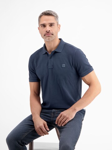LERROS Herren Poloshirt in gewaschener Optik in Blau: Vorderseite